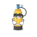 Super cool oxygen cylinder character wearing black glasses