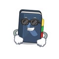 Super cool phone book character wearing black glasses