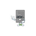 Super cool security box closed mascot character wearing black glasses