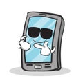 Super cool smartphone cartoon character