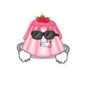 Super cool strawberry jelly character wearing black glasses