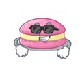 Super cool strawberry macarons character wearing black glasses