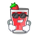 Super cool strawberry mojito character cartoon