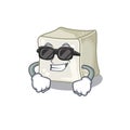 Super cool sugar cube character wearing black glasses