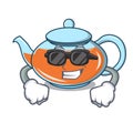 Super cool transparent teapot character cartoon Royalty Free Stock Photo