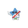 Super cool USA star mascot character wearing black glasses Royalty Free Stock Photo