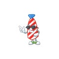 Super cool USA stripes tie mascot character wearing black glasses