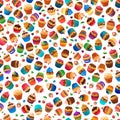 Super cupcake seamless pattern. Chocolate and