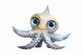 super cute baby starfish with full body view massive blue eyes and big head watercolor