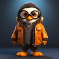 Super Cute 3d Cartoon Penguin With Urban Style - Unique Character Design
