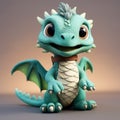 Super Cute 3d Dragon With Dreamy Cyan Style