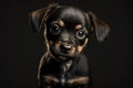 Super cute dog puppy, black background Royalty Free Stock Photo