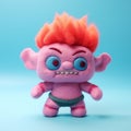 Super Cute Felt Troll Toy On Vibrant Background