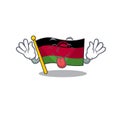 Super cute flag malawi cartoon design with Tongue out