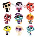 Super Cute Halloween Monsters And Ghouls