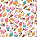 Super Cute Ice Creams Seamless Pattern Background Royalty Free Stock Photo