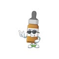 Super cute liquid bottle cartoon character wearing black glasses