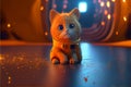 Super cute pet astronaut kitten cat in a orange spacesuit explorer