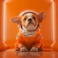 Super cute pet astronaut puppy dog