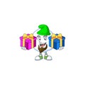 Super cute snowball cartoon design with Christmas gifts