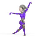 Super cyborg is dancing ballet Royalty Free Stock Photo