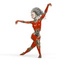 Super cyborg is dancing ballet Royalty Free Stock Photo