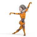 Super cyborg is dancing ballet Royalty Free Stock Photo