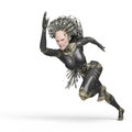 Super cyborg is running fast Royalty Free Stock Photo