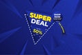 Super deal blue banner sale Vector Blue Background
