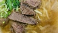 super delicious japanese and korean fusion beef ramen, Bowl of mouth watering Japanese ramen for single serving Royalty Free Stock Photo