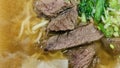 super delicious japanese and korean fusion beef ramen, Bowl of mouth watering Japanese ramen for single serving Royalty Free Stock Photo