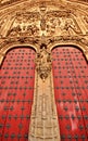 Colourful door from the new Cathedral in Salamanca Spain