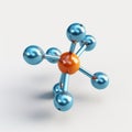 Super Detailed 3d Render Of Isolated Oxygen Molecule In Liquid Metal Style