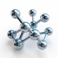 Super Detailed Sodium Hydroxide Molecule Render On Chrome Reflections Royalty Free Stock Photo