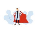 Super doctor wearing medical masks and capes, superhero couple Royalty Free Stock Photo