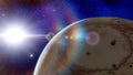 Super-earth planet, realistic exoplanet, planet suitable for colonization, earth-like planet in far space, planets background 3d r