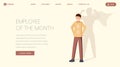 Super employee landing page vector template. Best worker of month, excellent professional website, webpage. Businessman