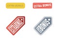 Super extra bonus banners text in color drawn labels, business shopping concept vector internet promotion shopping