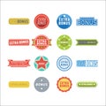 Super extra bonus banners text in color drawn labels, business shopping concept vector internet promotion shopping