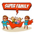 Super Family. Father Mother Daughter Son Superheroes. Set