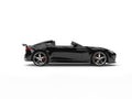 Super fast modern black convertible sports car - side view