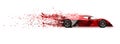 Super fast red sports car - paint disintegrating effect Royalty Free Stock Photo