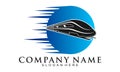 Super fast train creative logo design Royalty Free Stock Photo
