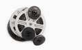 Super 8 film reels isolated on white background Royalty Free Stock Photo