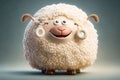 Super Fluffy Sheep: A Pixar-Inspired Delight Royalty Free Stock Photo