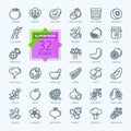 Super food - minimal thin line web icon set. Outline icons collection. Royalty Free Stock Photo
