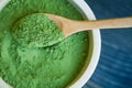 Super food Moringa green powder Royalty Free Stock Photo