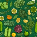 super food seamless pattern background Royalty Free Stock Photo