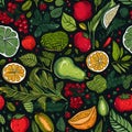 super food seamless pattern background Royalty Free Stock Photo