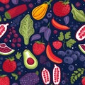 super food seamless pattern background Royalty Free Stock Photo